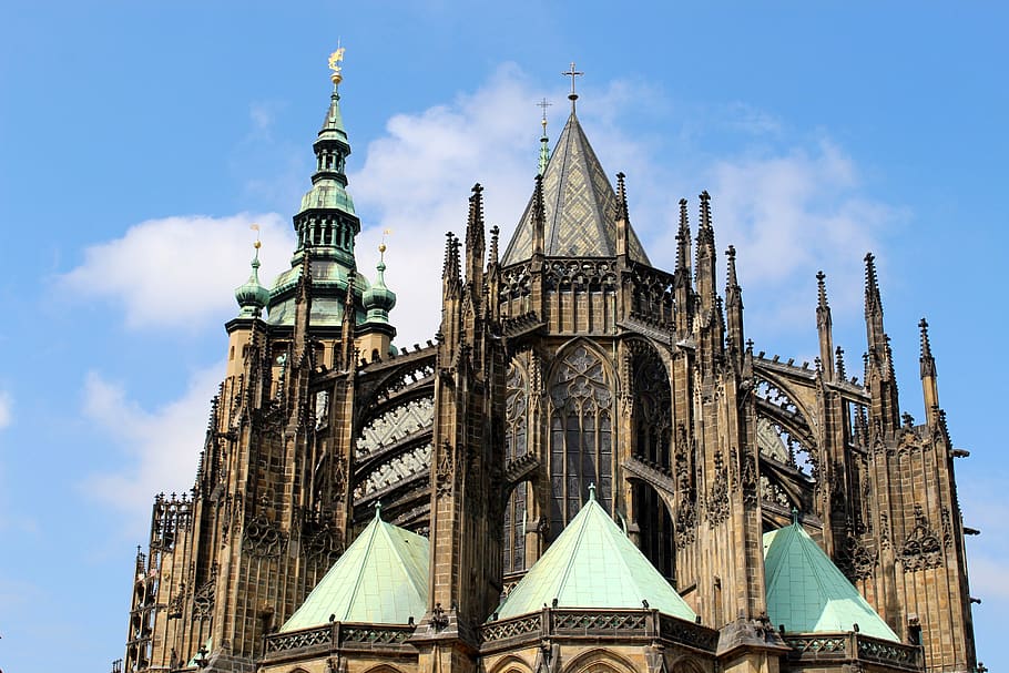 prague, Katedral St vitus, Republik Ceko, dom, gereja, Arsitektur, historis, Gotik, pusat bersejarah, kota