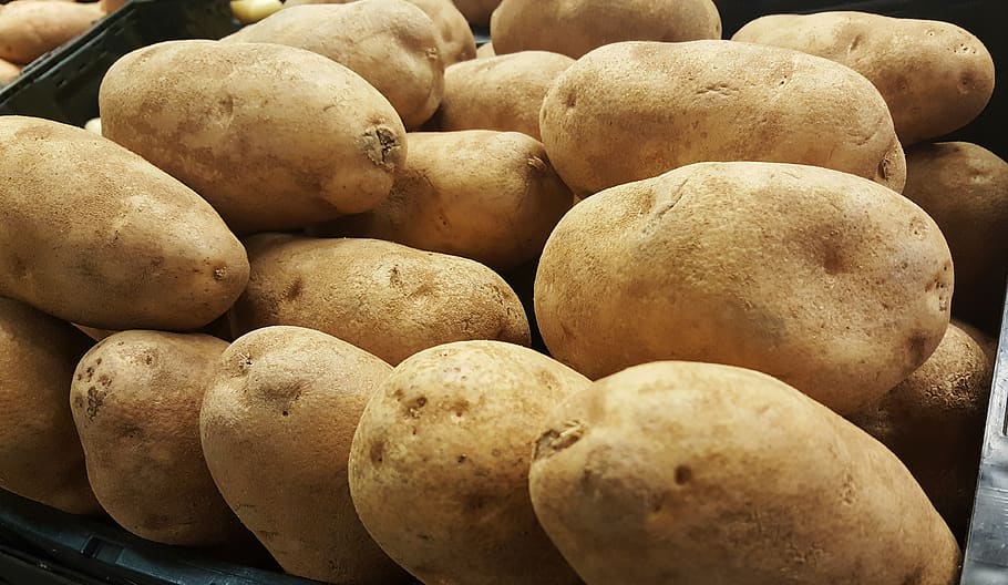 potatoes, tubers, russet, idaho, potato, vegetable, food, starch, harvest, market