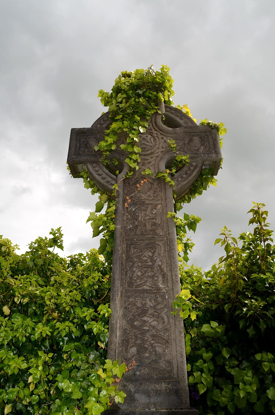 High Cross, Ireland, Celts, Grave, cross, old, stone, tree, cloud - sky, tree trunk