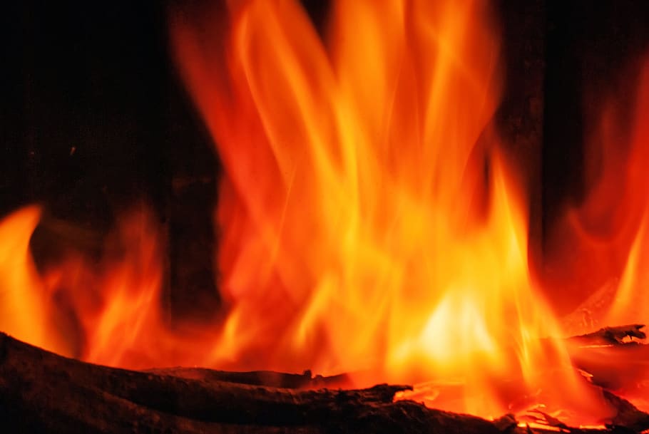 llama, fuego, ardiente, encendido, fondo, desenfoque, quemar, quema, fogata, ascua