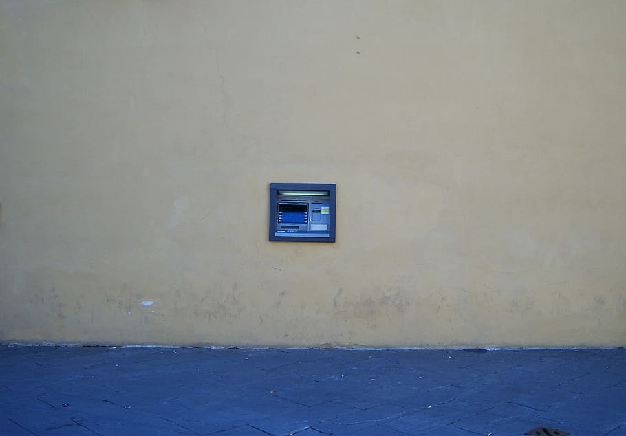 gris, azul, tarjeta, beige, superficie, cajero automático, dinero, Italia, banco, máquina