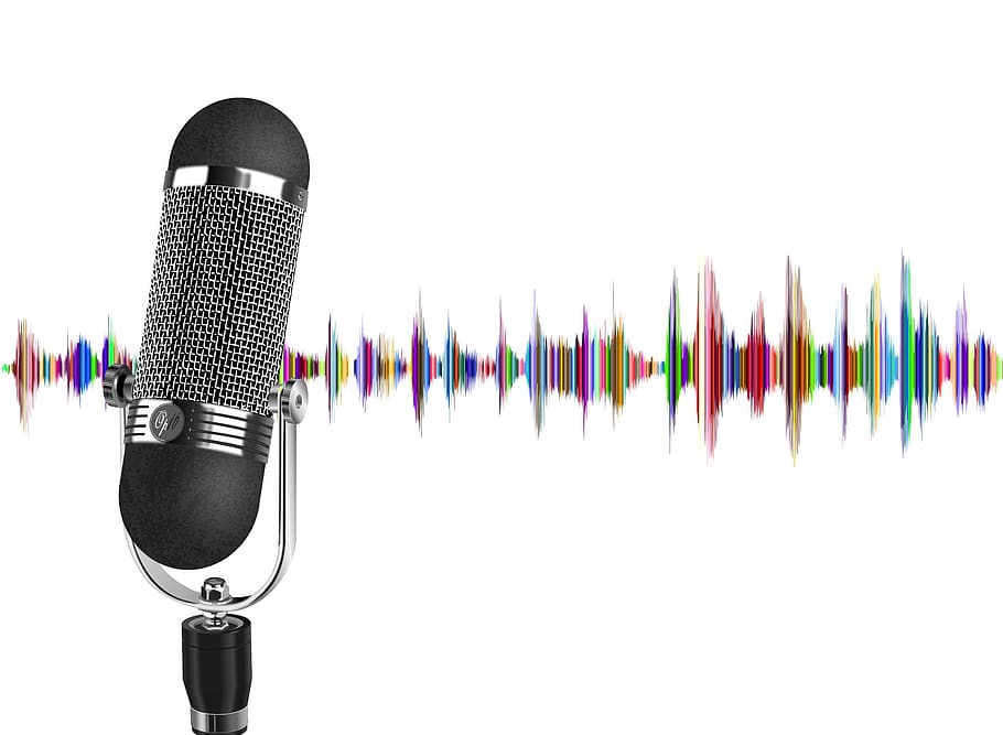 podcast, microfone, onda, áudio, som, gravação, música, estúdio, rádio, tecnologia