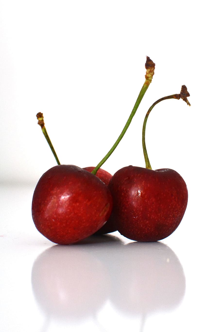 three red apples, fruit, food, cool, luscious, brilliant, cherry, juicy, dessert, healthy
