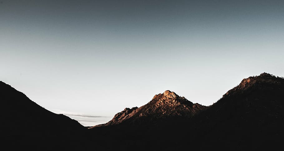 silhouette photo, mountain, panorama, silhouette, photography, top, nature, landscape, mountains, clear