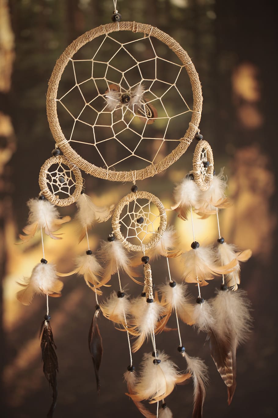 dreamcatcher, feathers, indian, magic, a dream, decoration, symbol, sleep, the spirit, focus on foreground