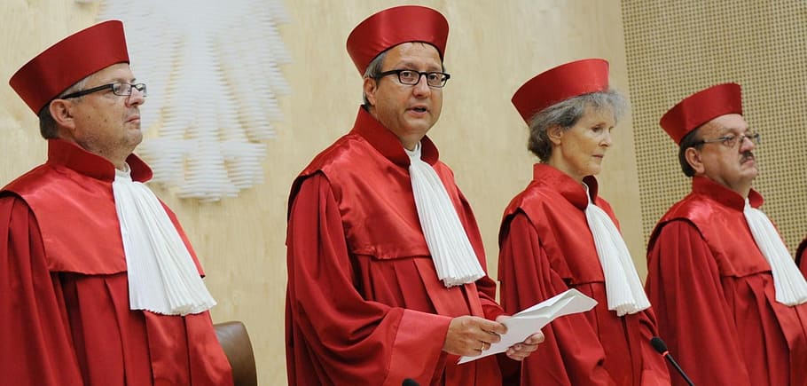 judge, judge robes, judgment, court, law, garment, group of people, adult, red, men