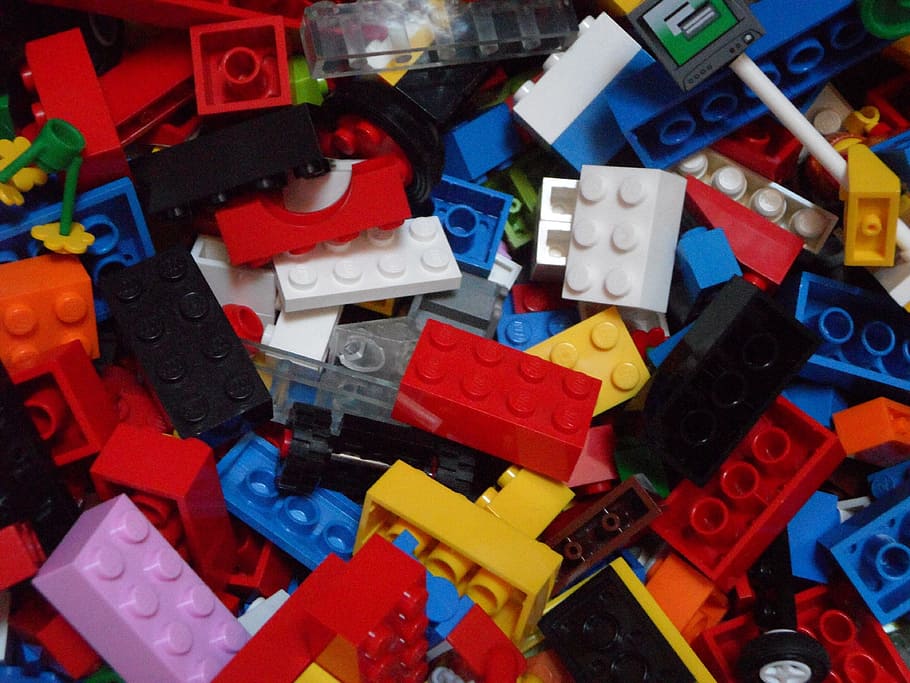 multicolored, plastic lego blocks, plastic, Lego blocks, lego, toys, children, play, build, construction toys