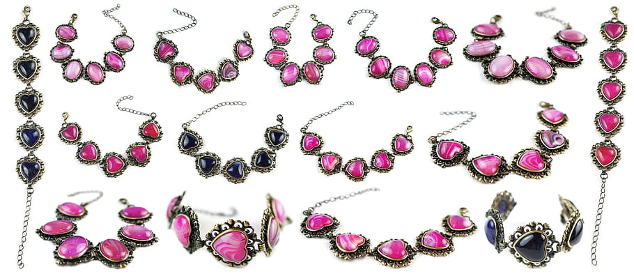assorted, color, beaded, accessories, agate, stone, bracelets, gemstones, gems, handmade