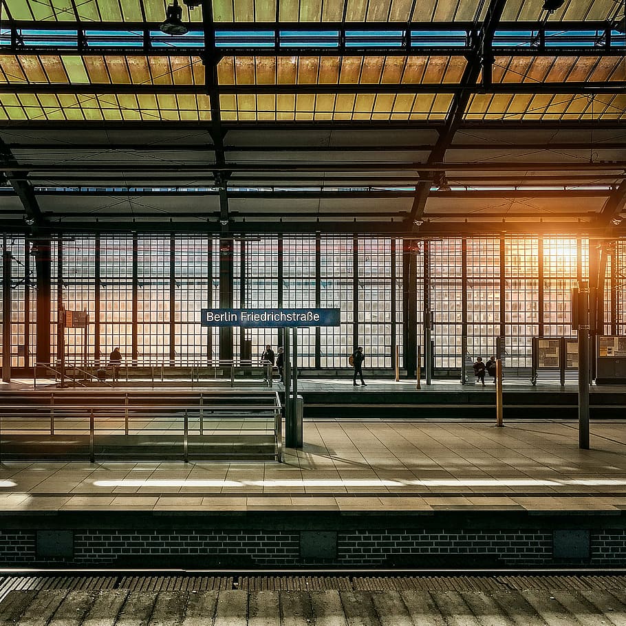 estación de tren de berlín, ferrocarril, pista, tren, estación, transporte de viaje, personas, pasajeros, berlín, arquitectura