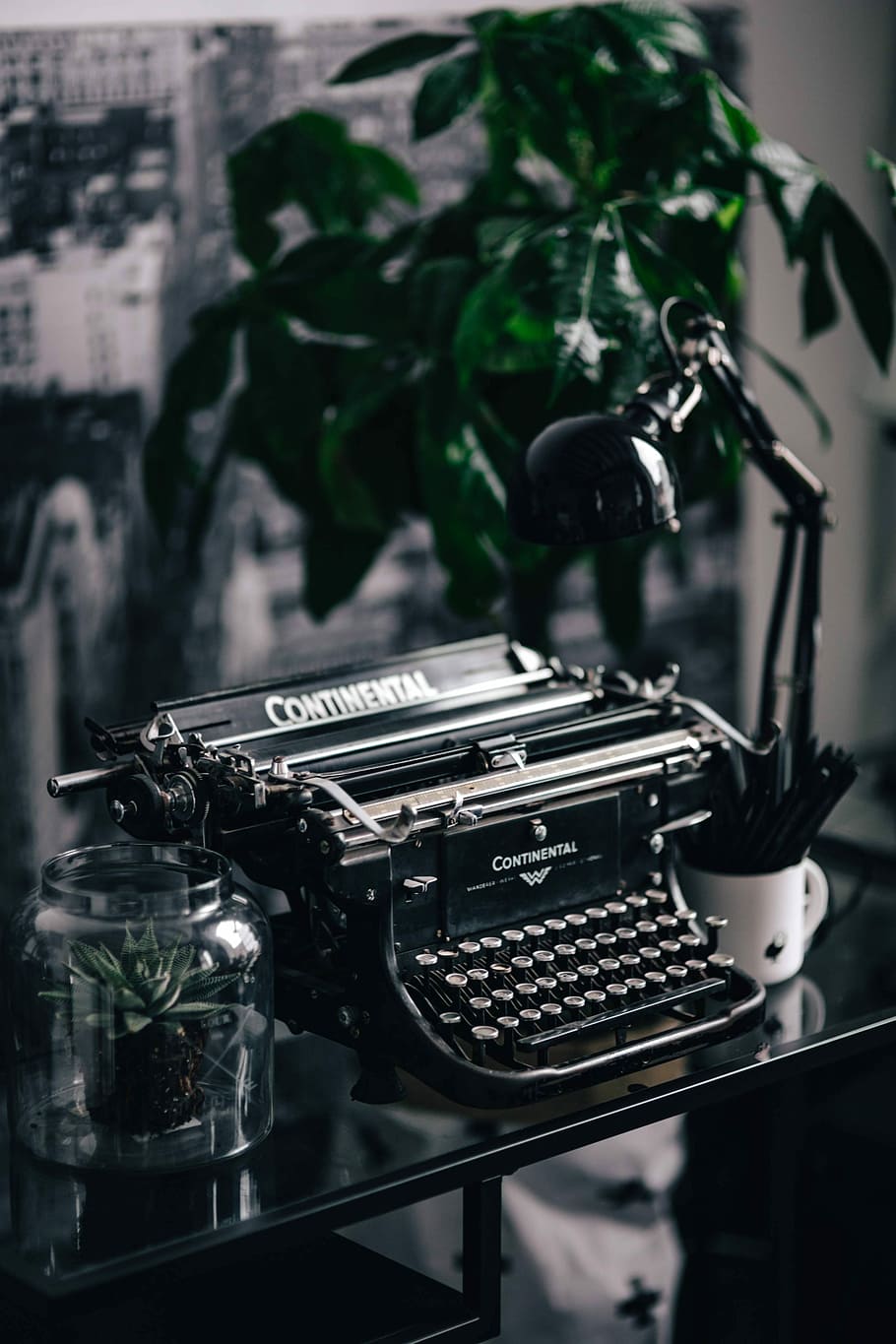 máquina de escribir vintage negra, vintage, máquina de escribir, teclado, antiguo, retro, escritor, acrílico, anticuado, retro Estilo