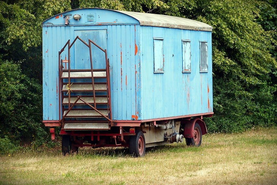 Bauwagen, circo, viejo, remolques, retro, carro de circo, tierra, modo de transporte, día, transporte