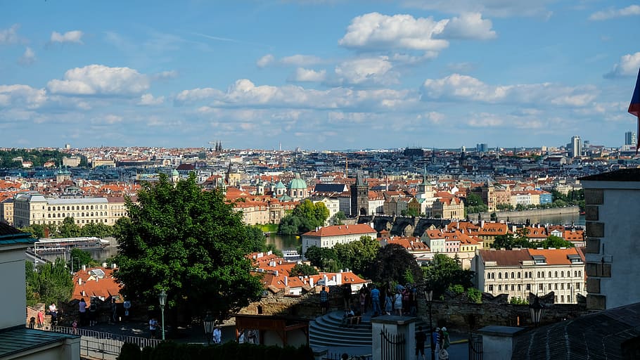 Praga, República Checa, Moldavia, históricamente, ciudad, castillo de Praga, Puente de Carlos, vista, capital, arquitectura