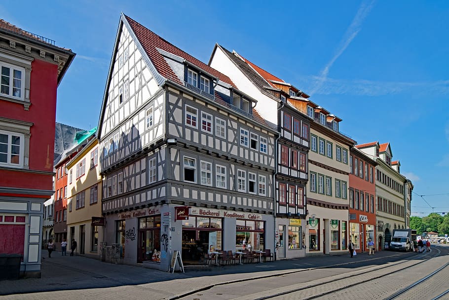 Erfurt, Turingia, Alemania, casco antiguo, edificio antiguo, lugares de interés, edificio, historia, Europa, arquitectura
