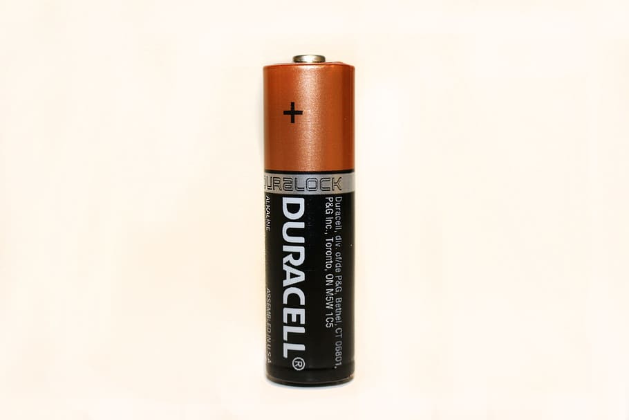duracell battery, Battery, Duracell, Power, Energy, recharge, batteries, office supply, studio shot, white background