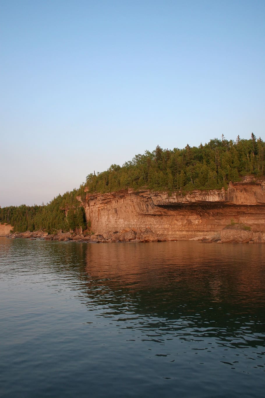 coast, cliff, rocks, shore, lake, sunset, georgian bay, lake huron, canada, landscape