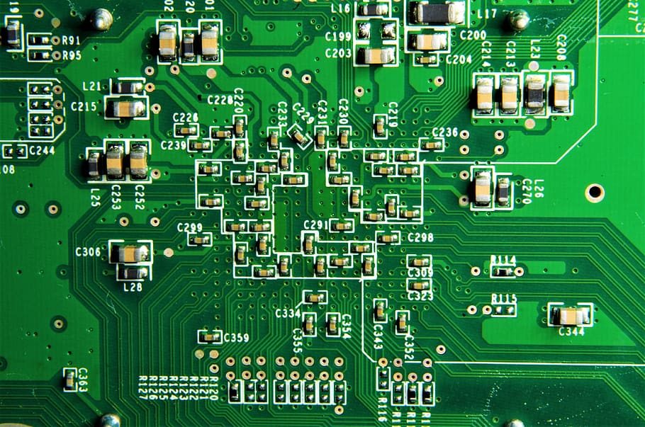 electronics, computer, circuits, technology, computer chip, circuit board, green color, electronics industry, connection, industry