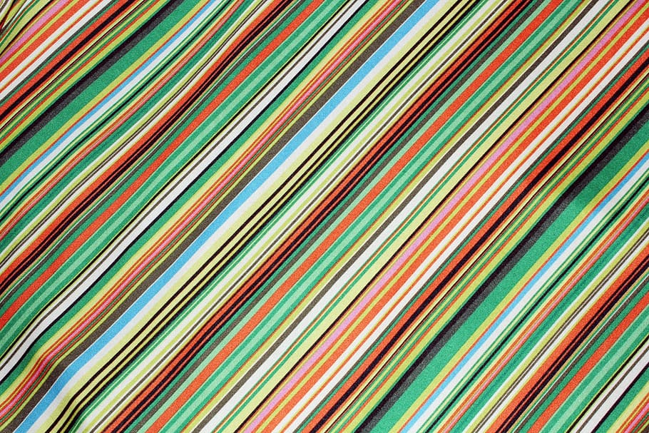 tekstil beraneka warna, kain berwarna stripe, stripe, pola, latar belakang, tekstil, warna-warni, kain, garis, bingkai penuh