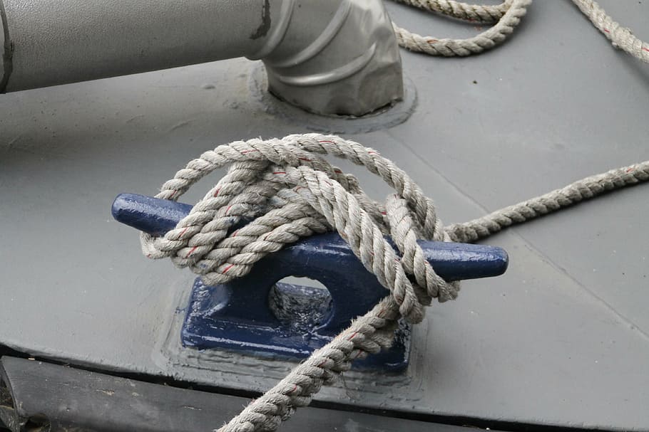 bote, cuerda, ancla, barco, mar, náutico, corbata, amarrar, buque, viajes