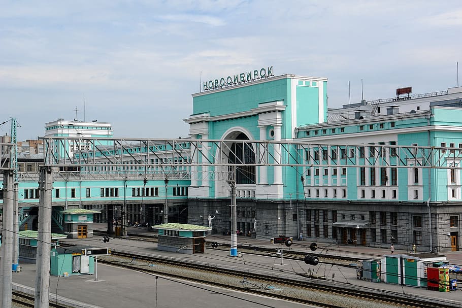 Железнодорожный вокзал, Россия, Новосибирск, gleise, архитектура, исторически, трафик, городской вокзал, zugfahrt, вагон