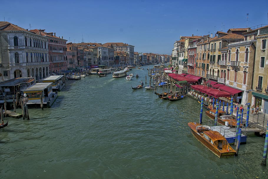 canale grande, venice, venezia, jalur air, gondola, air, italia, kapal bahari, arsitektur, kanal