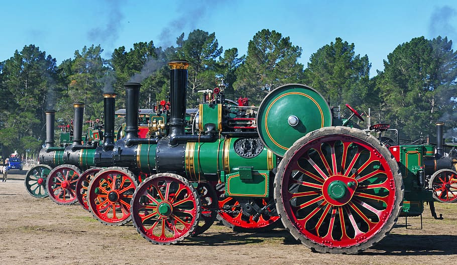 Traction, Engines, charcoal, train, scenery, transportation, tree, day, plant, mode of transportation