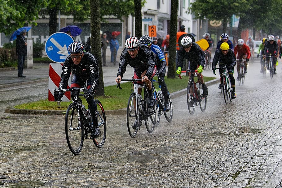Cycling Races, Wheel, Sport, rain, bicycle, cycling, competition, sports race, exercising, transportation