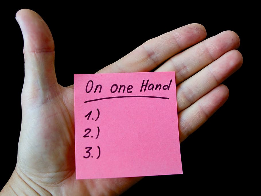 person, holding, pink, sticky, note, hand, list, embassy, message, arguments