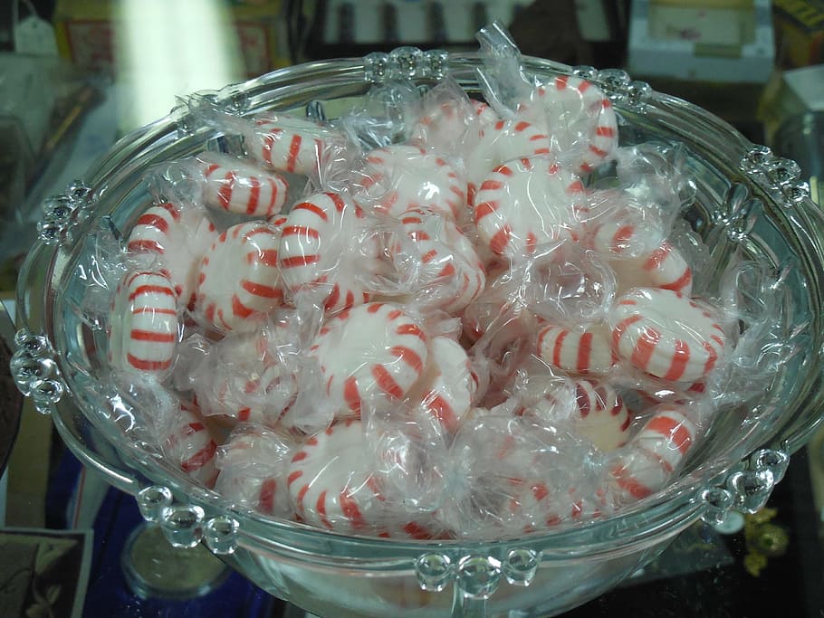 peppermint, candy, food, white, dessert, red, sweet, sugar, holiday, mint