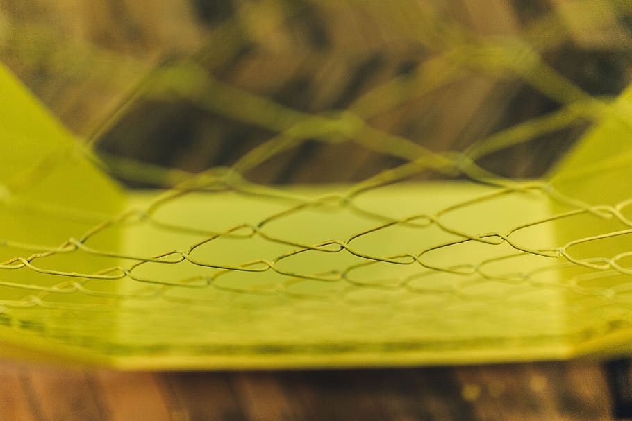 closeup, kuning, wire, mesh, enclosure, net, netting, cage, close-up, merapatkan