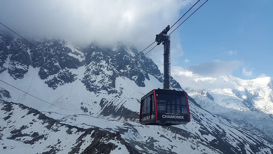Chamonix, Cable Car, Aiguille Du Midi, mountain railway, gondola, mont blanc, alpine, france, europe, high mountains
