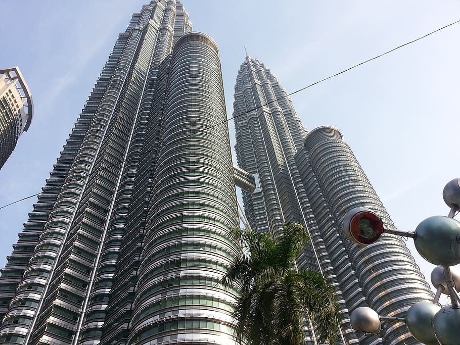 petronas, twin towers, kong kuala, malaysia, building, asia, city, low angle view, architecture, built structure