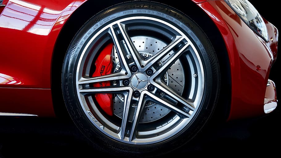 chrome-colored mercedes-benz 5-, 5-spoke, vehicle wheel, Alloy Wheel, Car, Alloy, Wheel, Auto, alloy, wheel, transportation