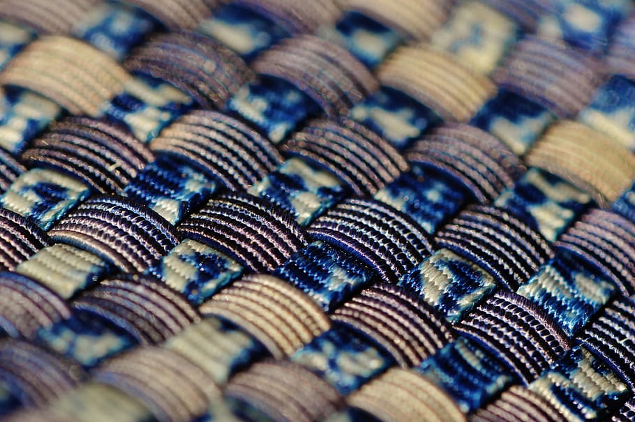 ビーズ, 青, 黒, マット, 三つ編み, 背景, 織物, 輪ゴム, 青パターン, 引退