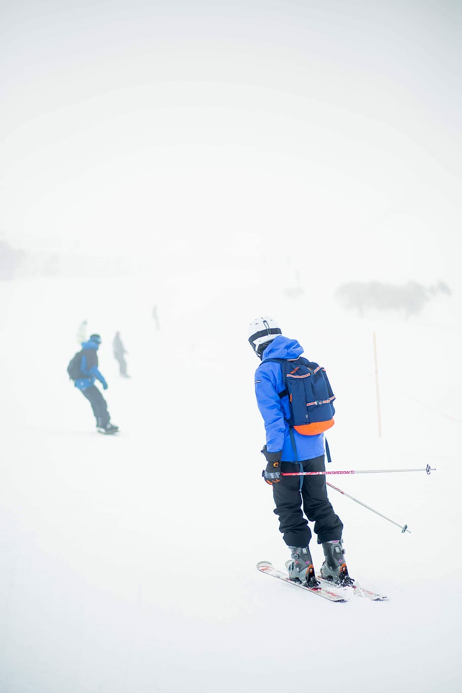 man, ski board, snow, covered, filled, ski, board, winter, outdoors, mountain