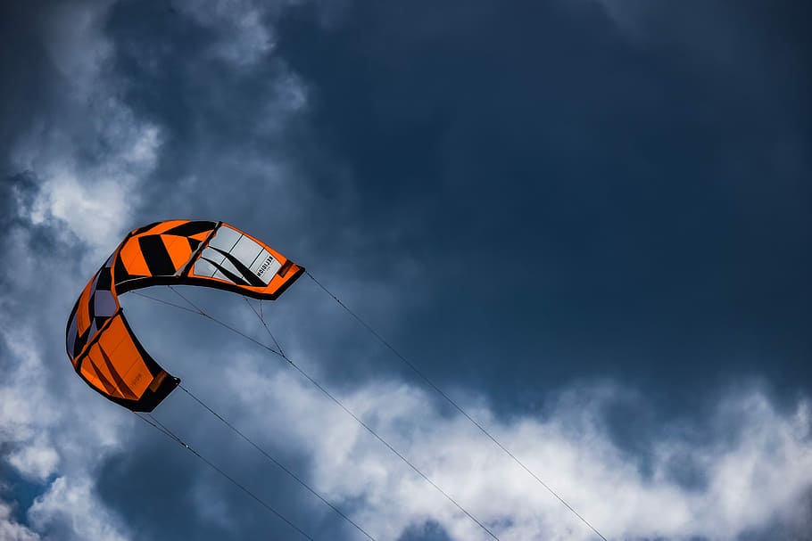 cielo, kite board, kite, viento, deporte, extremo, acción, kiteboarding, aire, kitesurf
