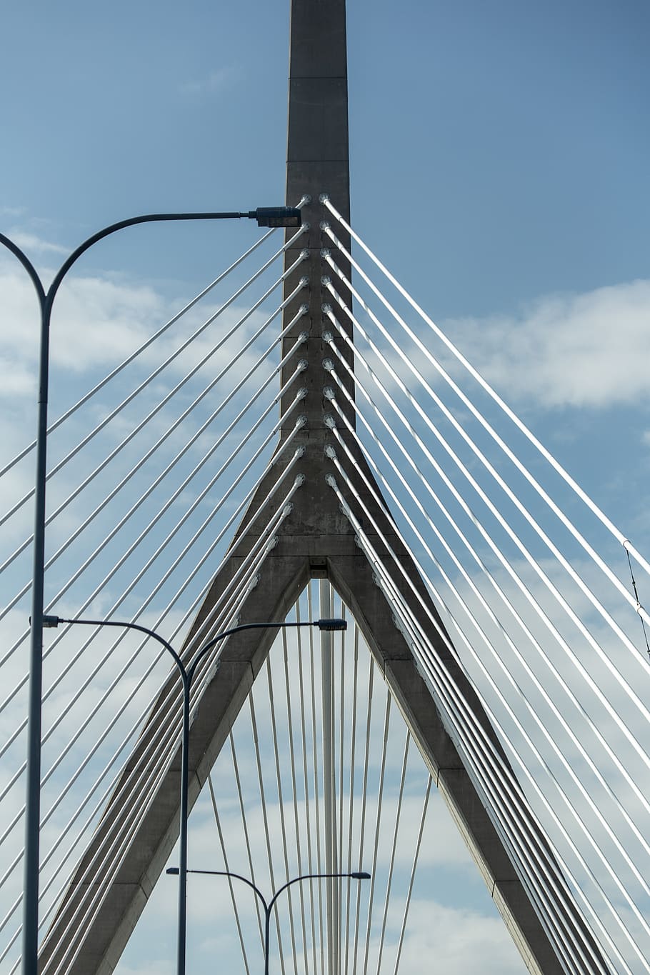 puente, abstracto, ciudad, ángulo, arquitectura, estructura, moderno, cable, líneas, torre