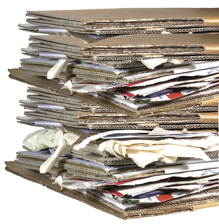 cardboard, waste paper, rejection, recycling, disposal, recycle, reuse, stack, large group of objects, abundance