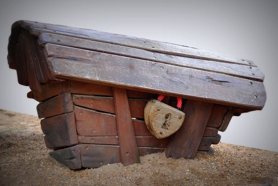 brown, wooden, chest, sand, coffin, treasury, lock, my love, wooden box, keyhole