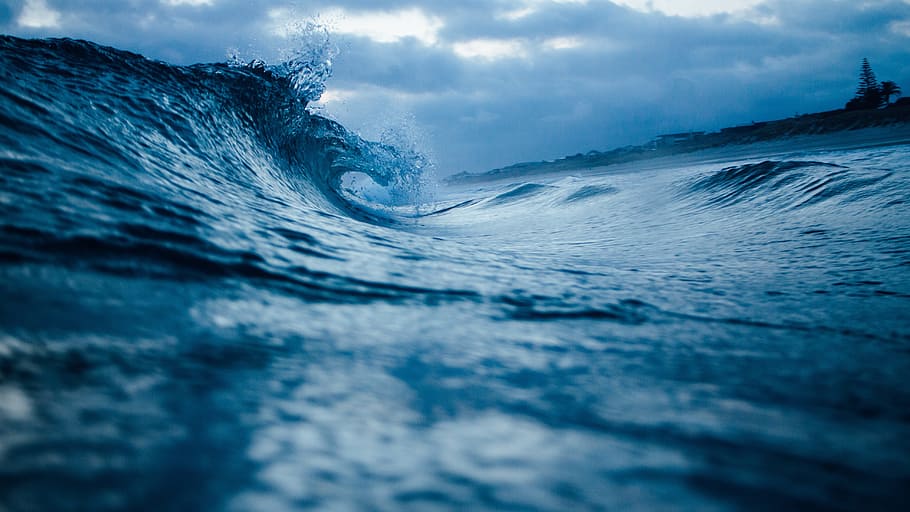 macrophotograph, ocean waves, ocean wave, water, ocean, sea, wave, blue, surf, wet