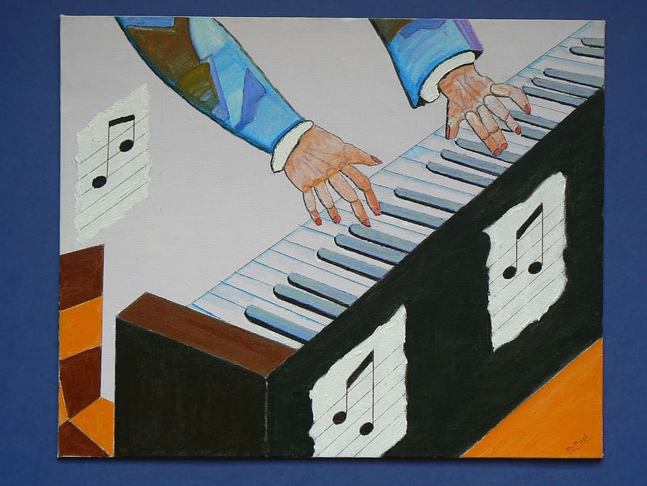 five senses, to touch, hands, piano, keys, human body part, human hand, one person, hand, day