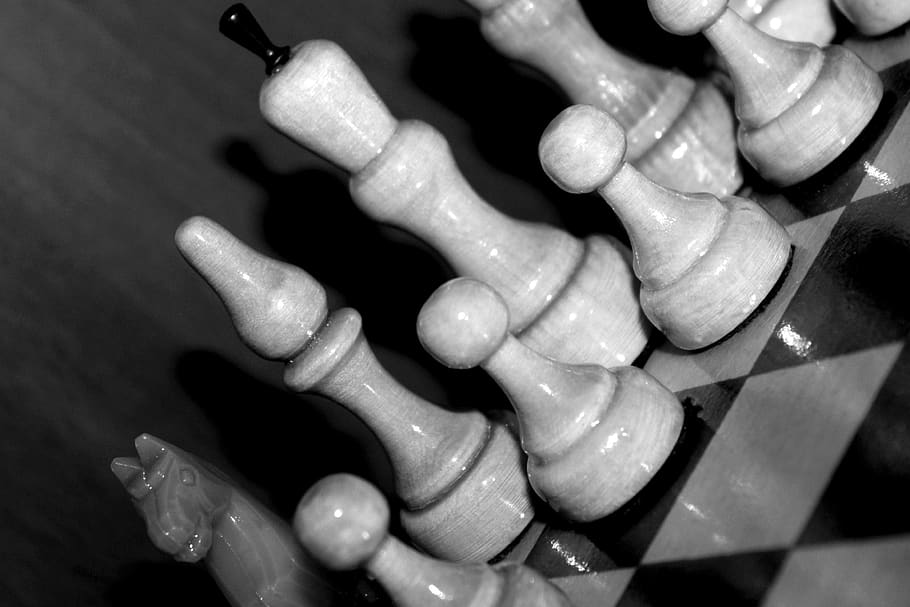 chess, figures, board, placement, position, the course, the consignment, close-up, indoors, large group of objects