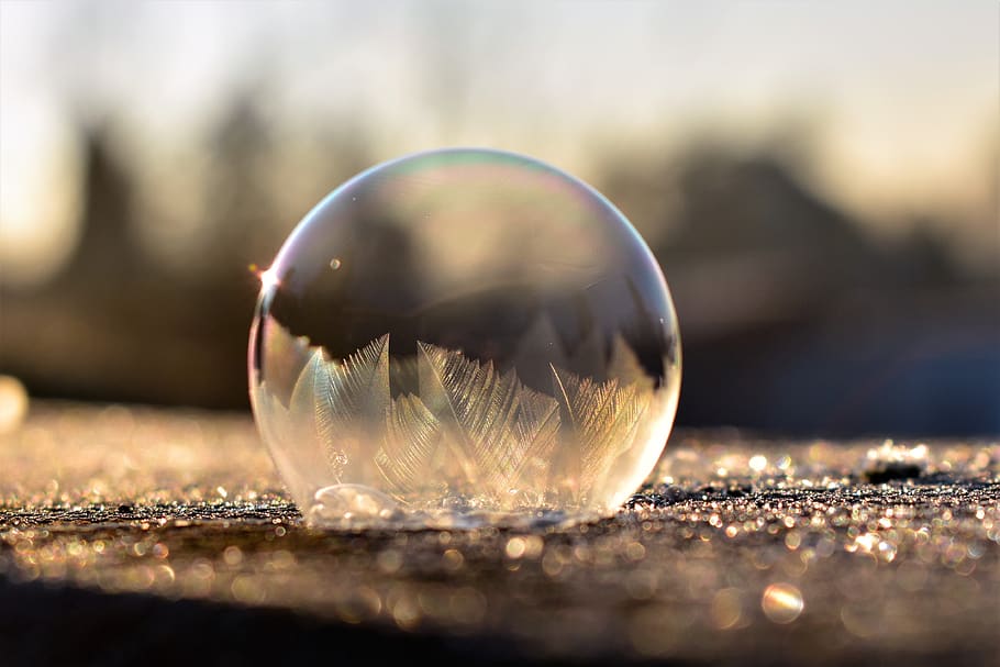 soap bubble, frozen, eiskristalle, winter, ice, bubble, ball, cold, frost, crystals