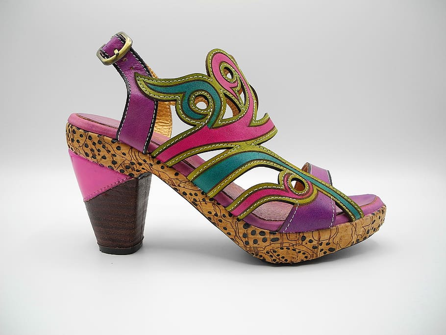Sandals, Shoe, Women'S, Shoes, Fashion, women's shoes, high heels, pink, purple, green