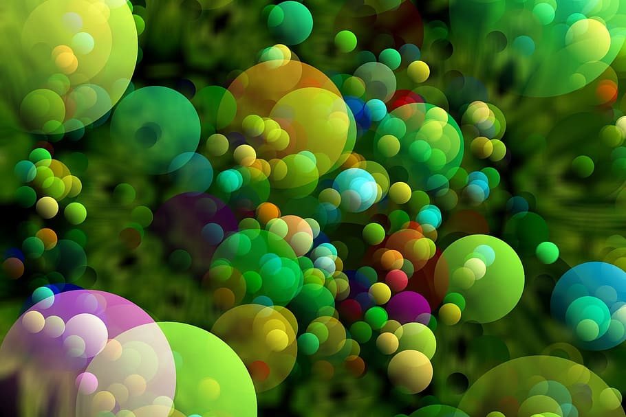 assorted-color bubbles wallpaper, bubble, ball, balls, colorful, color, abstract, farbenspiel, air bubbles, background