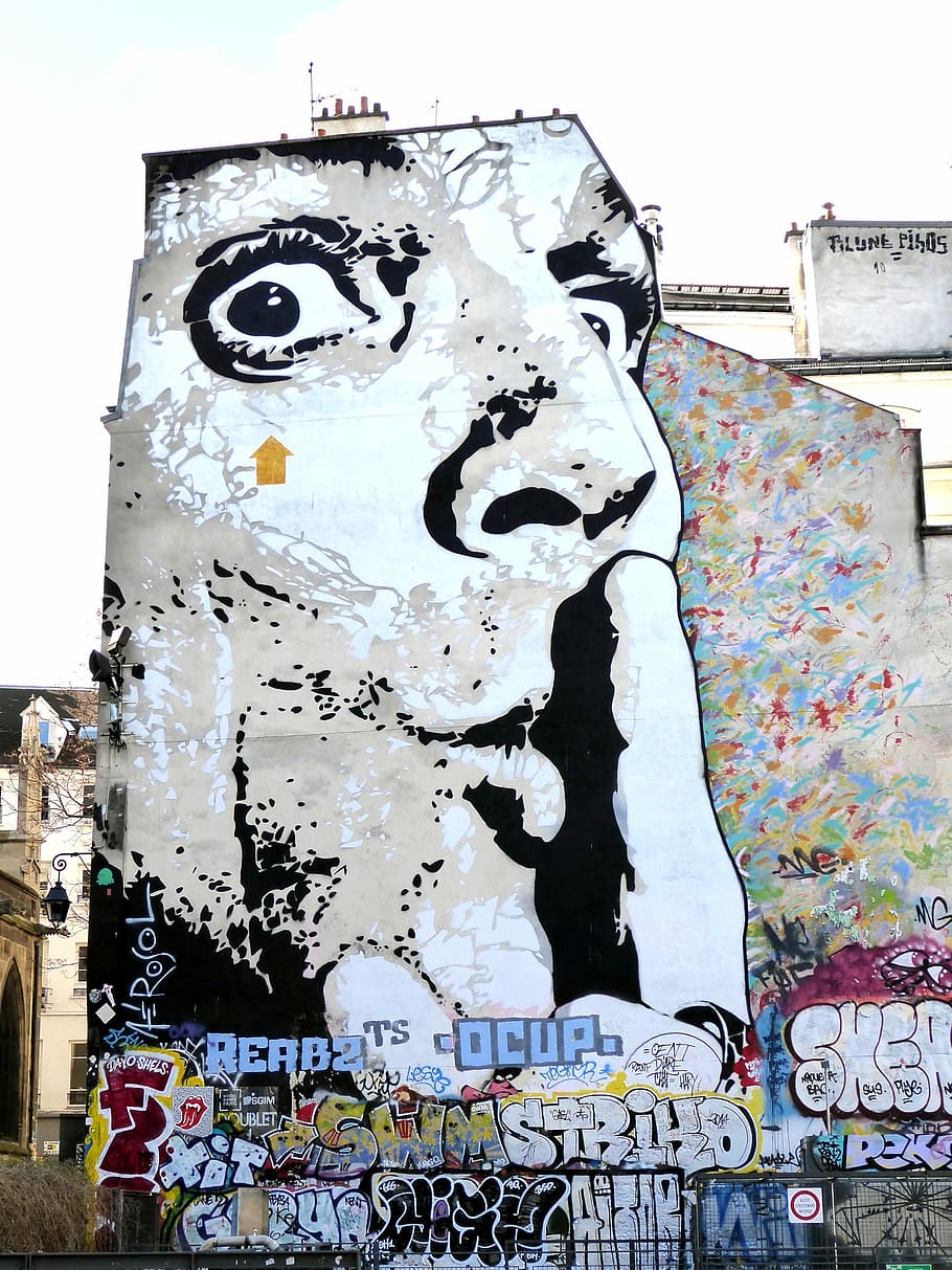 Street Art, Art, Graffiti, Paris, graffiti, dirty, illustration, art, paint, day, close-up