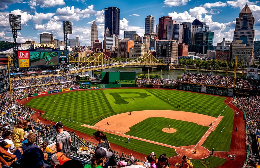 crown in ballpark, pnc park, pittsburgh, pennsylvania, city, cities, urban, buildings, cityscape, downtown