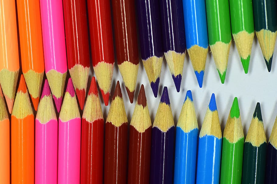 mengisi, bingkai fotografi, pensil warna, warna, tutup, pelangi, pensil, multi-warna, warna-warni, pasak kayu
