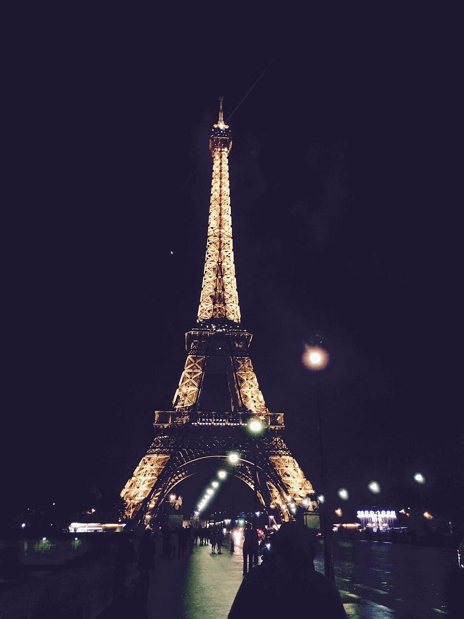 gente, al lado, París, punto de referencia, arquitectura, estructura, lugares, viajar, Europa, Eiffel