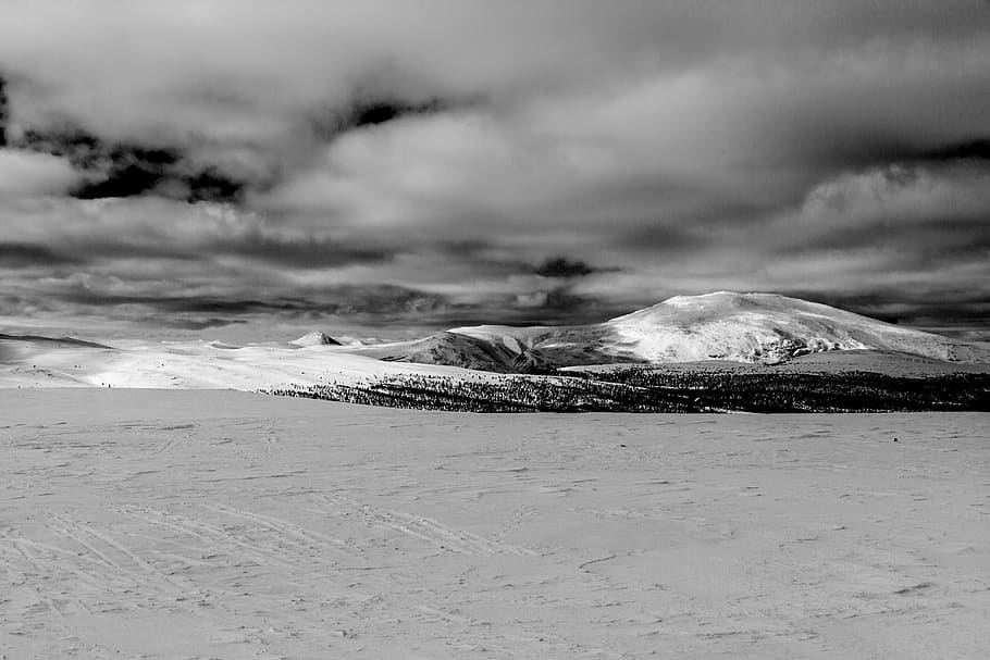 monochrome, mountain, snow, winter, the nature of the, cloud - sky, sky, cold temperature, environment, scenics - nature