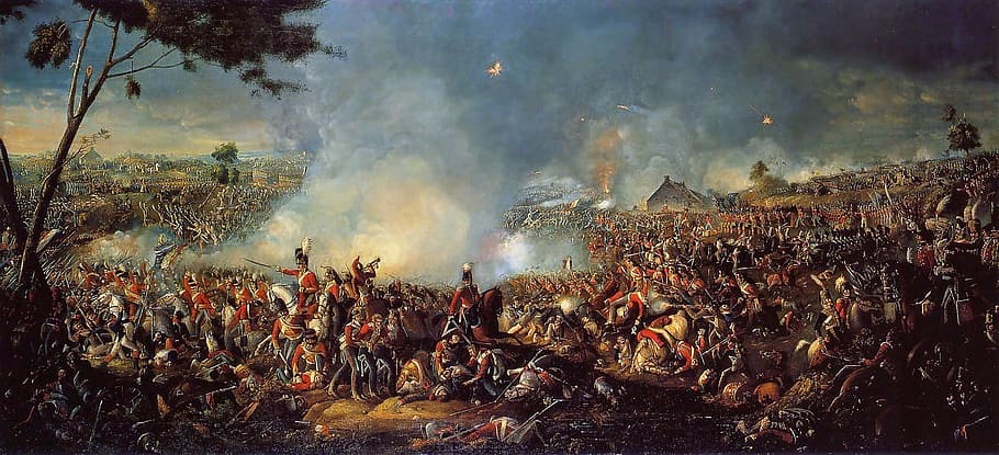 decisive, battle, waterloo, Armies, Clashing, Decisive Battle, Battle of Waterloo, Napoleonic Wars, art, combat